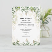 Enchanted Evergreens: Save the Date Uitnodiging (Staand voorkant)