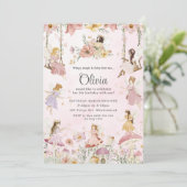 Enchanted Fairies Bloemen Meadow Garden Verjaardag Kaart (Staand voorkant)