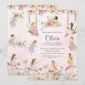 Enchanted Fairies Bloemen Meadow Garden Verjaardag Kaart (Voorkant / Achterkant)