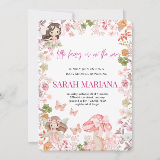 Enchanted Fairy Baby Shower  Kaart (Voorkant)