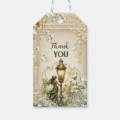 Enchanted Fairy Bedankt Label –  kant & wit Cadeaulabel (Voorkant)
