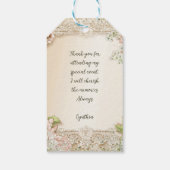 Enchanted Fairy Bedankt Label –  kant & wit Cadeaulabel (Achterkant)