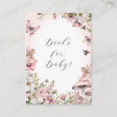 Enchanted Fairy Bee Bloemen Meisje Boeken voor Bab Informatiekaartje (Voorkant)