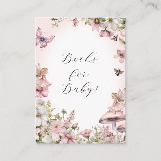 Enchanted Fairy Bee Bloemen Meisje Boeken voor Bab Informatiekaartje (Voorkant)