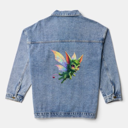 Enchanted Fairy Critter – Magical Forest Sprite  Denim Jacket (Achterkant)