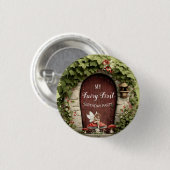 Enchanted Fairy First Birthday Girl Party Ronde Button 3,2 Cm (Voorkant /achterkant)