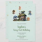 Enchanted Fairy First Birthday Mushroom Kaart