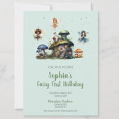 Enchanted Fairy First Birthday Mushroom Kaart