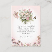 Enchanted Fairy Floral Baby Meisje Douche DIY Labe Visitekaartje (Achterkant)