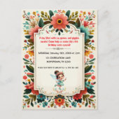 Enchanted Fairy Floral Birthday Invitation Briefkaart (Voorkant)