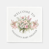 Enchanted Fairy Floral Welkom Baby Meisje Douche Servet (Voorkant)