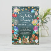 Enchanted Fairy Forest Invitation Fairy Gnome Kaart (Staand voorkant)