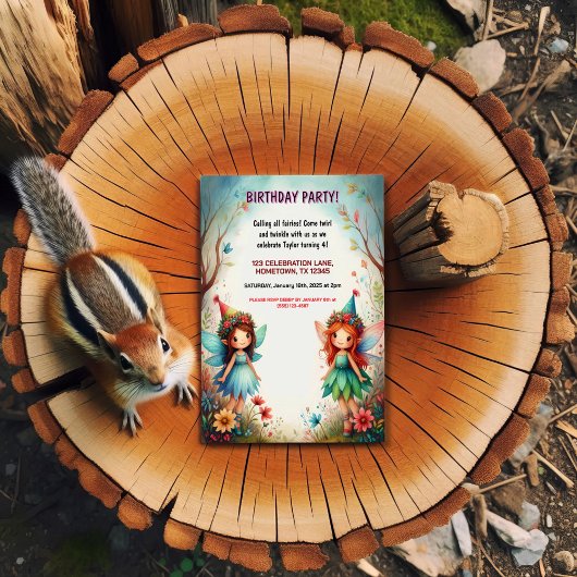 Enchanted Fairy Forest verjaardagsfeestje uitnodig Kaart