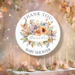 Enchanted Fairy Garden Dank u Baby Girl Douche Ronde Sticker