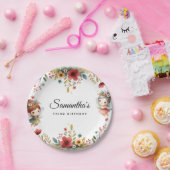 Enchanted Fairy Garden Girl Birthday Party Papieren Bordje (Feest)