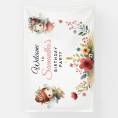 Enchanted Fairy Garden Girl Birthday Party Spandoek (Verticaal)