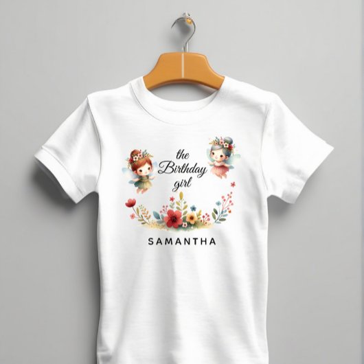 Enchanted Fairy Garden Girl Birthday Party T-shirt