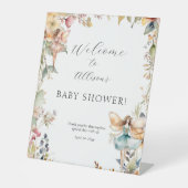 Enchanted Fairy Garden Herfst Bloemen Welkomstdouc Reclamebord Met Voetstuk (Voorkant)
