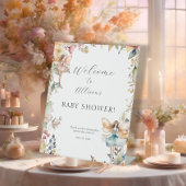 Enchanted Fairy Garden Herfst Bloemen Welkomstdouc Reclamebord Met Voetstuk