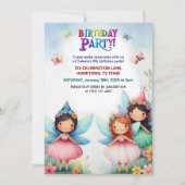 Enchanted Fairy Garden verjaardagsfeestje uitnodig Kaart (Voorkant)