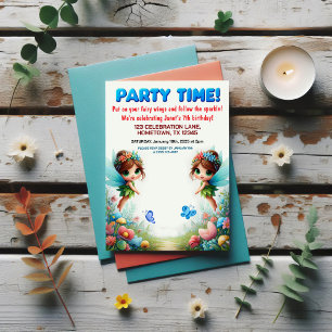 Enchanted Fairy Garden verjaardagsfeestje uitnodig Kaart