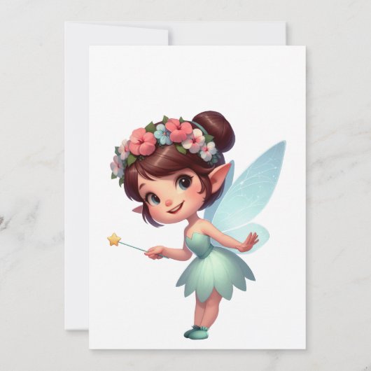 Enchanted Fairy Garden verjaardagsfeestje uitnodig Kaart (Achterkant)