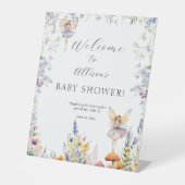 Enchanted Fairy Garden Wildflower Welkomstdouche Reclamebord Met Voetstuk (Voorkant)