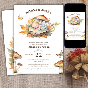Enchanted Fairy Herfst Autumn Woodland Baby shower Kaart