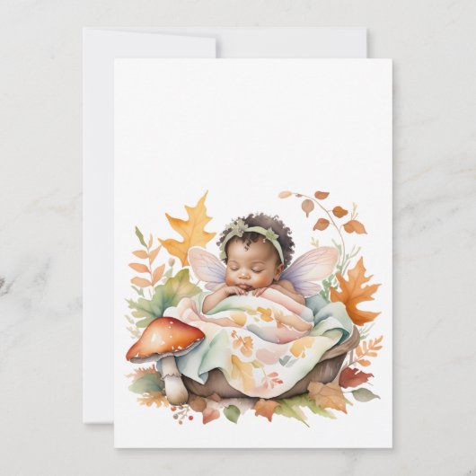 Enchanted Fairy Herfst Autumn Woodland Baby shower Kaart (Achterkant)