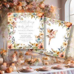 Enchanted Fairy Herfst Floral Daisy Meisje Baby sh Kaart