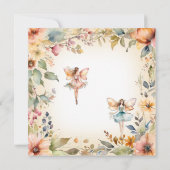 Enchanted Fairy Herfst Floral Gold Meisje Baby sho Kaart (Achterkant)