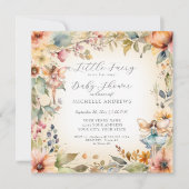 Enchanted Fairy Herfst Floral Gold Meisje Baby sho Kaart (Voorkant)