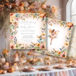 Enchanted Fairy Herfst Floral Roze Meisje Baby sho Kaart