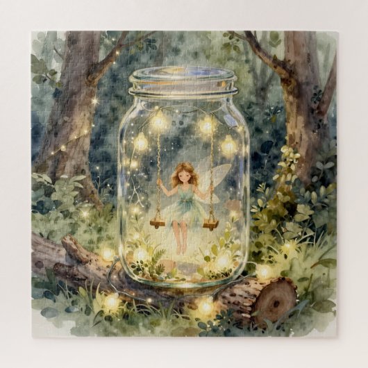 Enchanted Fairy in a Jar in a Magical Forest Legpuzzel (Verticaal)
