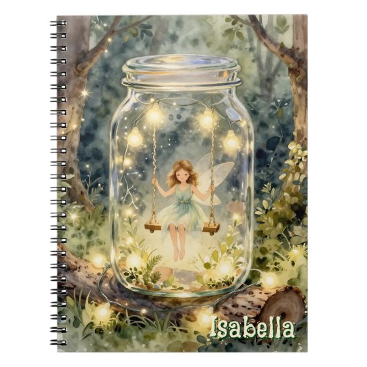 Enchanted Fairy in a Jar in a Magical Forest Notitieboek (Voorkant)
