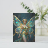 Enchanted Fairy in Gold and Turquoise  Briefkaart (Staand voorkant)