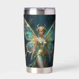 Enchanted Fairy in Gold and Turquoise  Geïsoleerde Drinkbeker