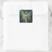 Enchanted Fairy in Gold and Turquoise  Vierkante Sticker (Tas)