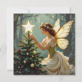 Enchanted Fairy Personalized Christmas Feestdagenkaart (Voorkant)