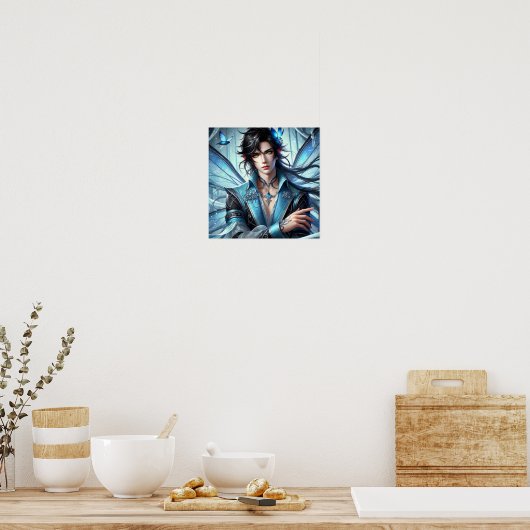 Enchanted Fairy Prince with Emerald Eyes Poster (Keuken)