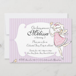 Enchanted Fairy Princess Birthday Party Invitation Kaart