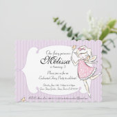 Enchanted Fairy Princess Birthday Party Invitation Kaart (Staand voorkant)