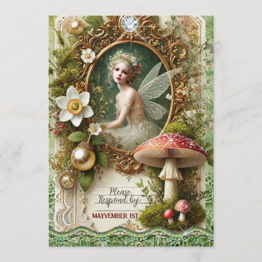 Enchanted Fairy RSVP-kaart | grillig bosevenement Advieskaart (Voorkant)