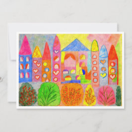 Enchanted Fairy Tale Town Invitation Kaart