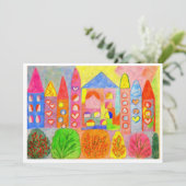 Enchanted Fairy Tale Town Invitation Kaart (Staand voorkant)