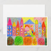 Enchanted Fairy Tale Town Invitation Kaart (Voorkant / Achterkant)
