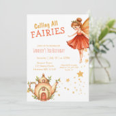 Enchanted Fairy Tea Garden Birthday Party Kaart (Staand voorkant)