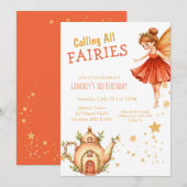 Enchanted Fairy Tea Garden Birthday Party Kaart (Voorkant / Achterkant)