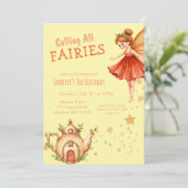 Enchanted Fairy Tea Garden Birthday Party Kaart (Staand voorkant)