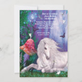 Enchanted Fairy Unicorn Forest Party Invitation Kaart (Achterkant)